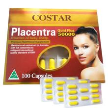 Viên uống Nhau thai cừu Costar Placentra Gold Plus 50000mg 100 viên Úc